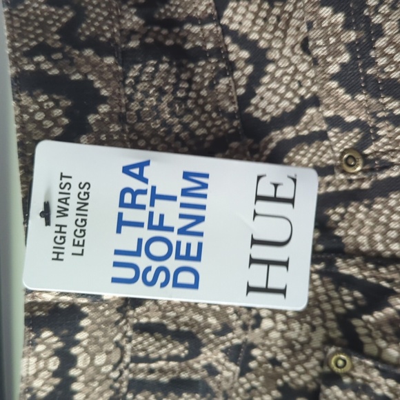 Hue leggings Brown python Size S ultra soft denim - Picture 6 of 10